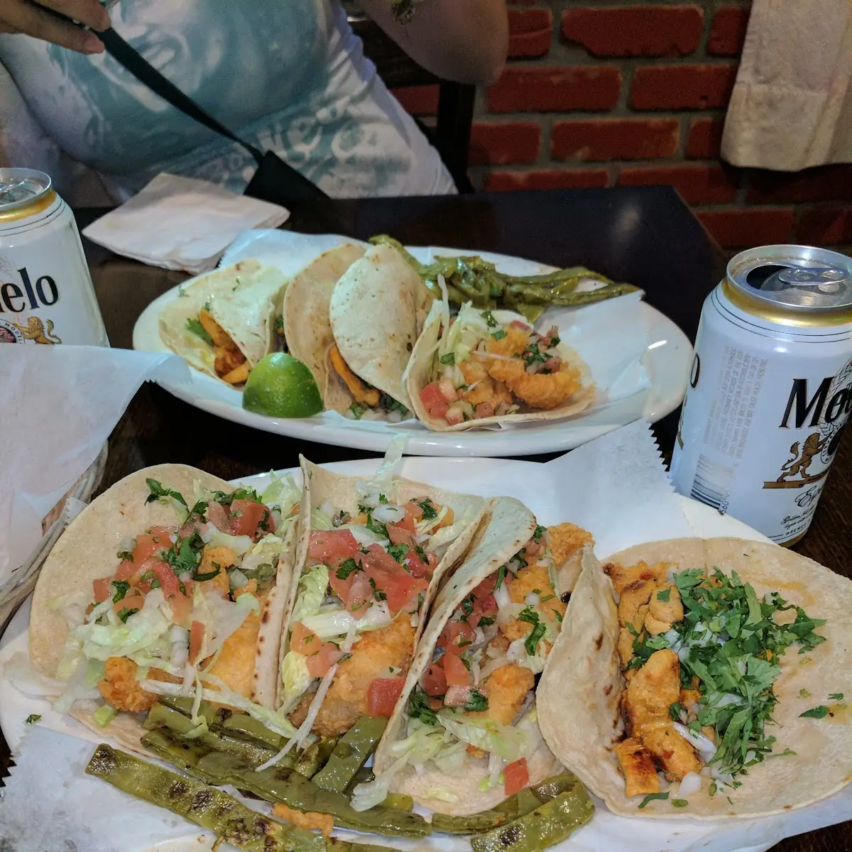 Fried Battered Fish Tacos and Grilled Chicken