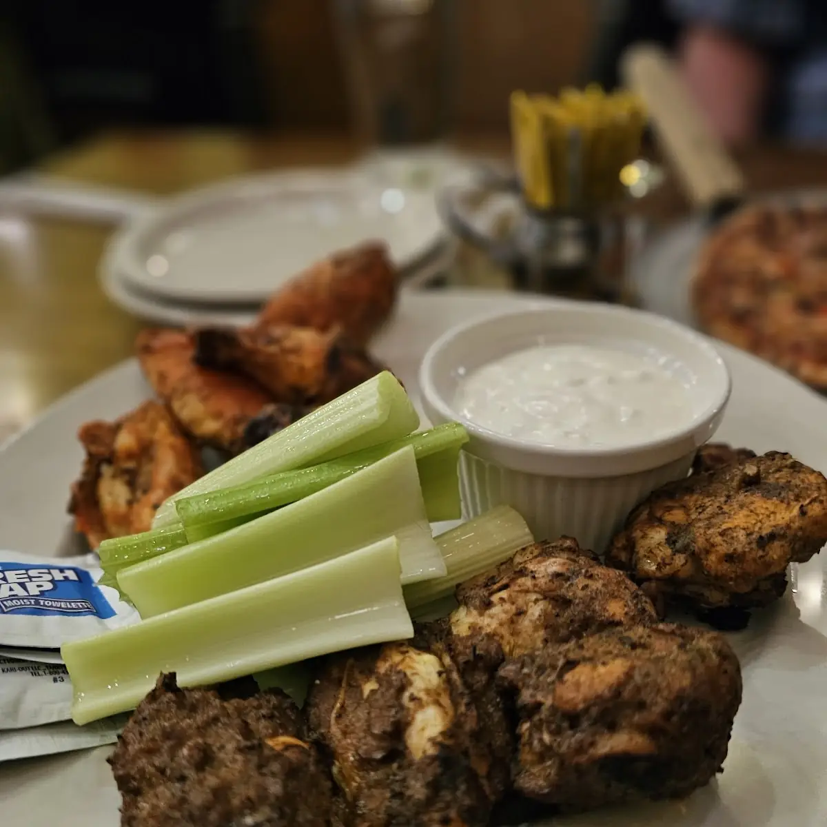 Crispy Chicken Wings with Celery and Ranch