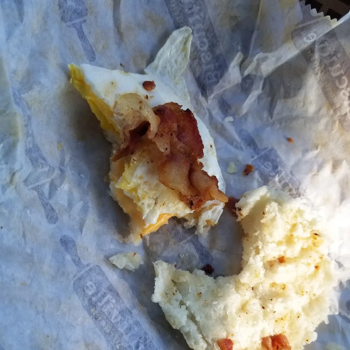 Undercooked Bacon Egg & Cheese Biscuit