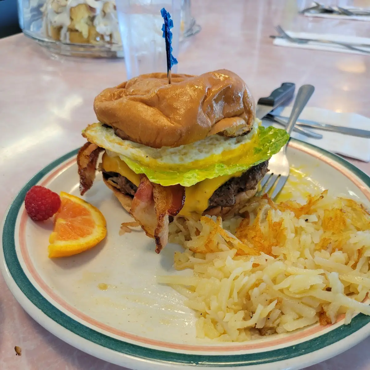 Breakfast Burger with Hash Brown