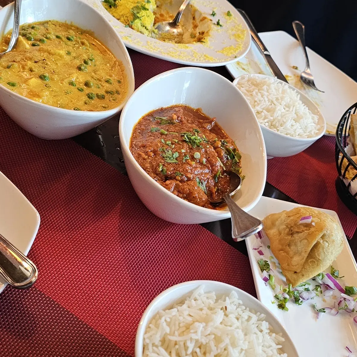 Saffron Rice with Naan and Curry