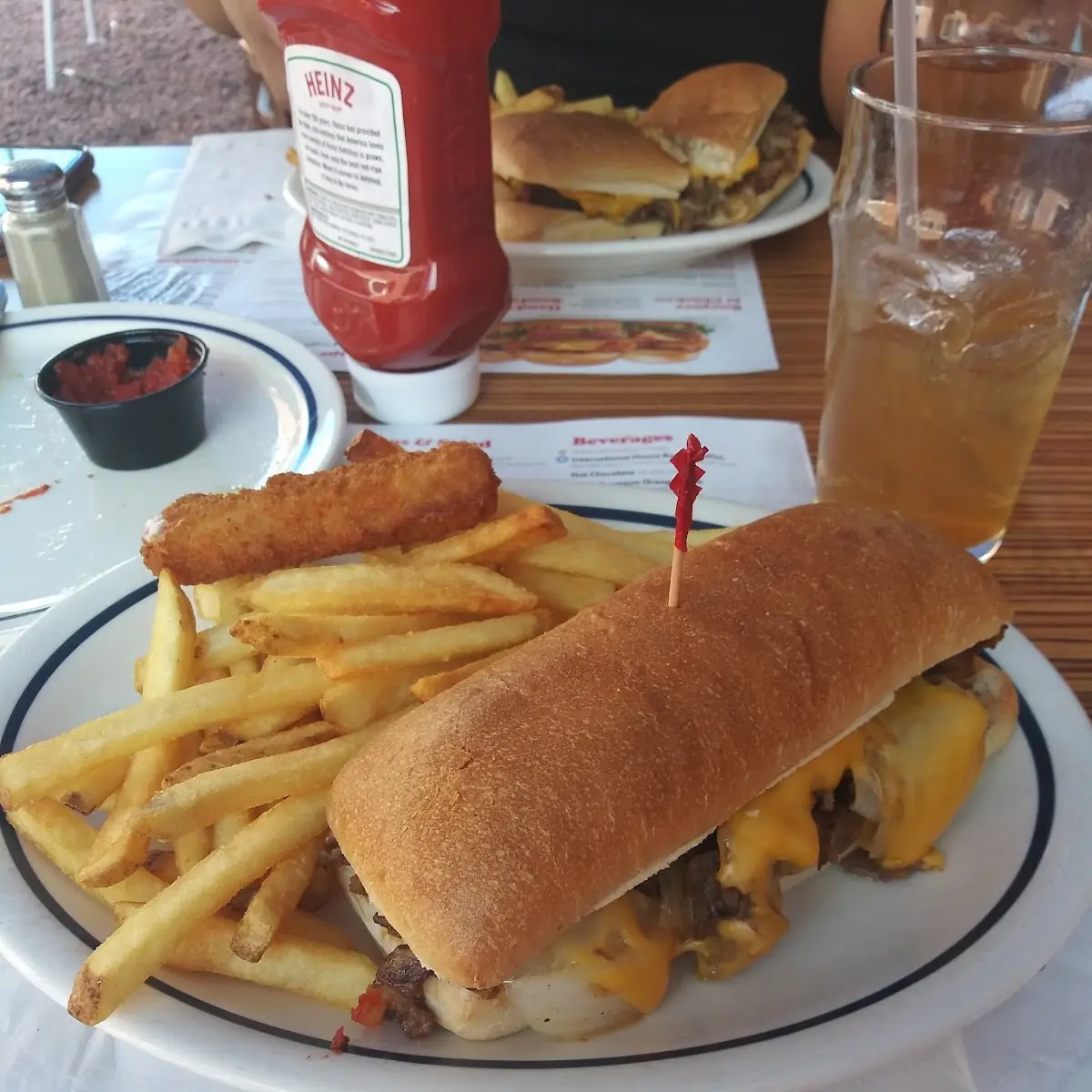 Cheese Steak Sandwich and Fries