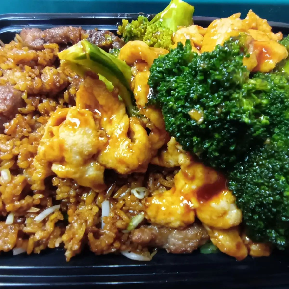 Chicken Broccoli w Beef Fried Rice