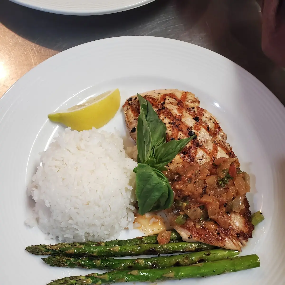 Grilled Salmon with Tomato Basil Vinaigrette