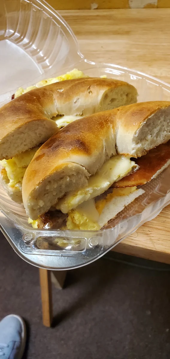 Sausage and Bacon Cheese and Egg Bagel