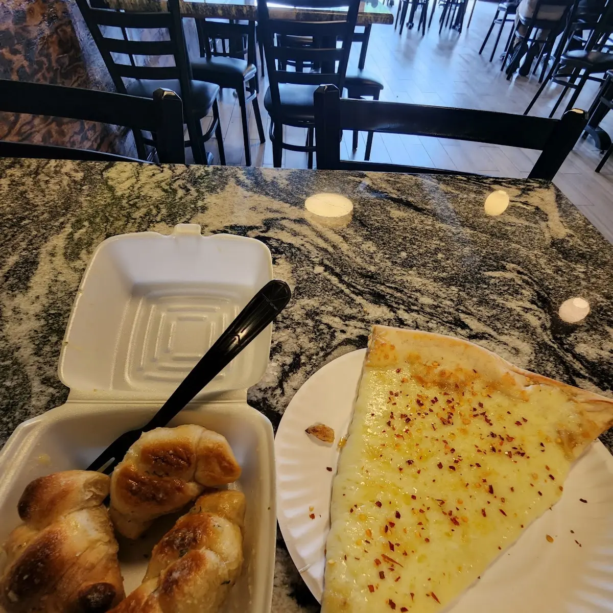 White Pizza Slice