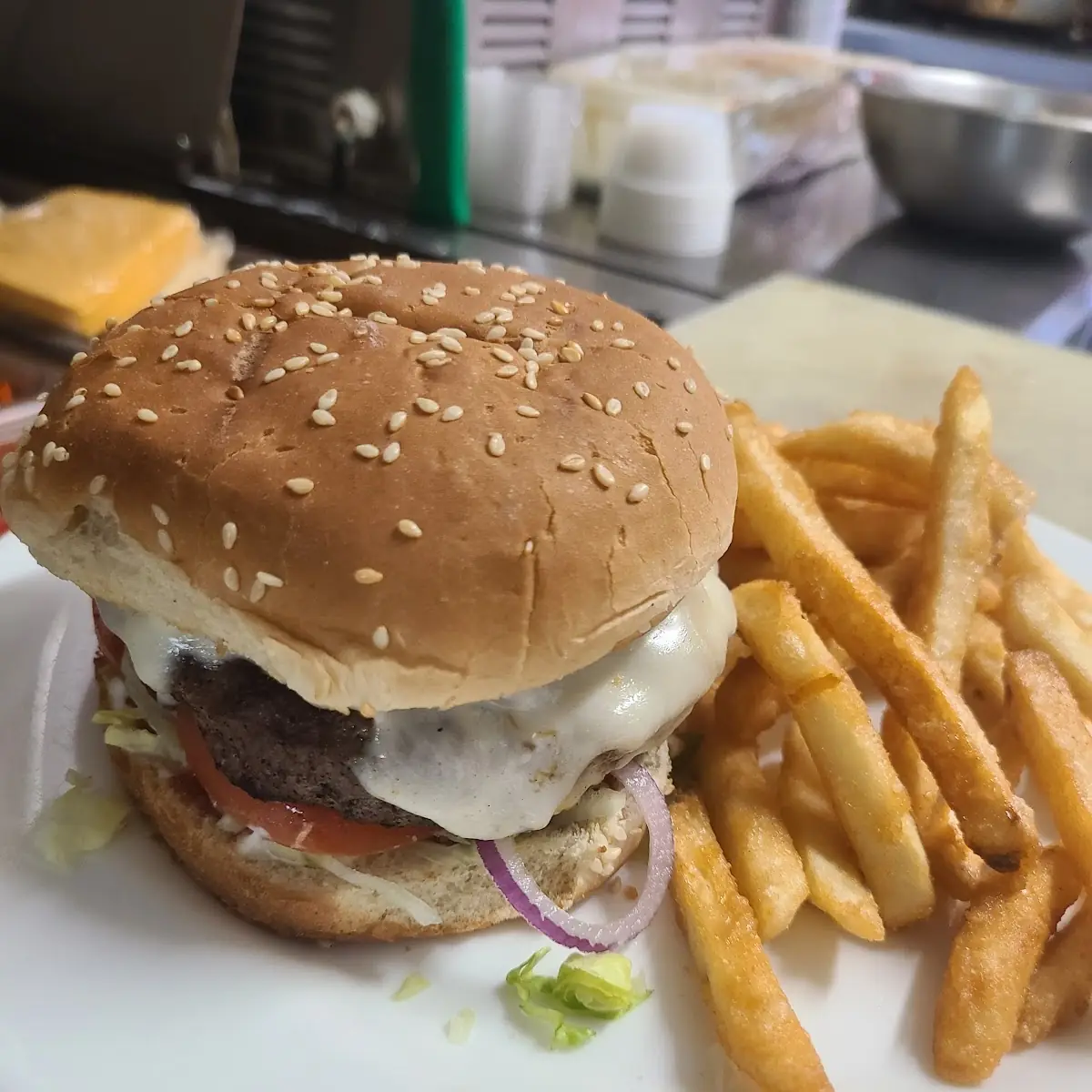 Chees Burger with Provolone Cheese