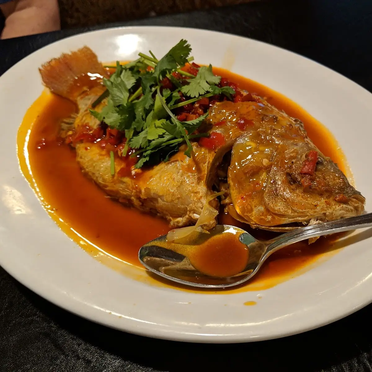 Fried Fish Fillet with Hot Sauce