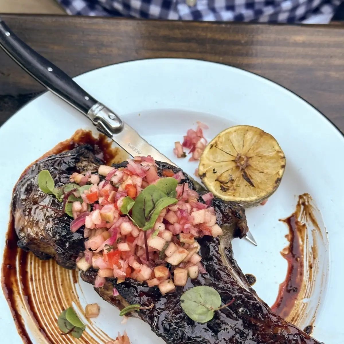 Smoked Tomahawk Pork Chop