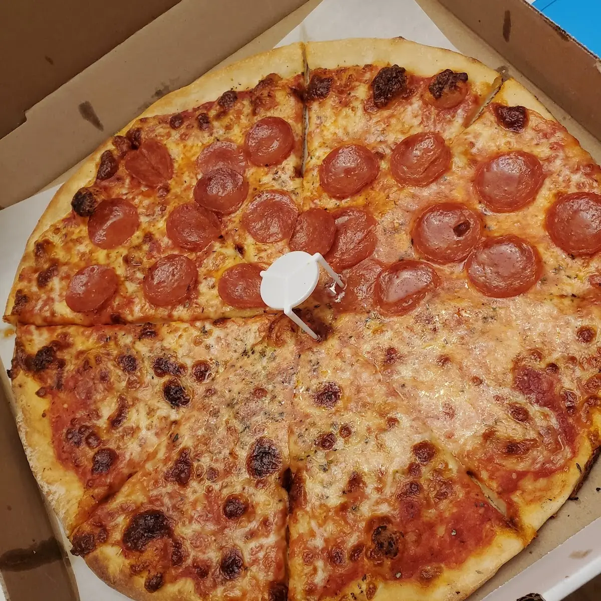 Half Cheese-Half Pepperoni Pizza