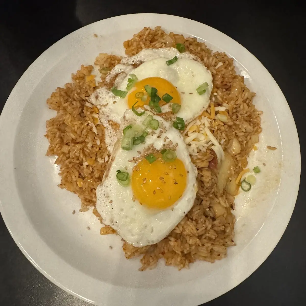 Kimchi Fried Rice with Bacon & a Fried Egg