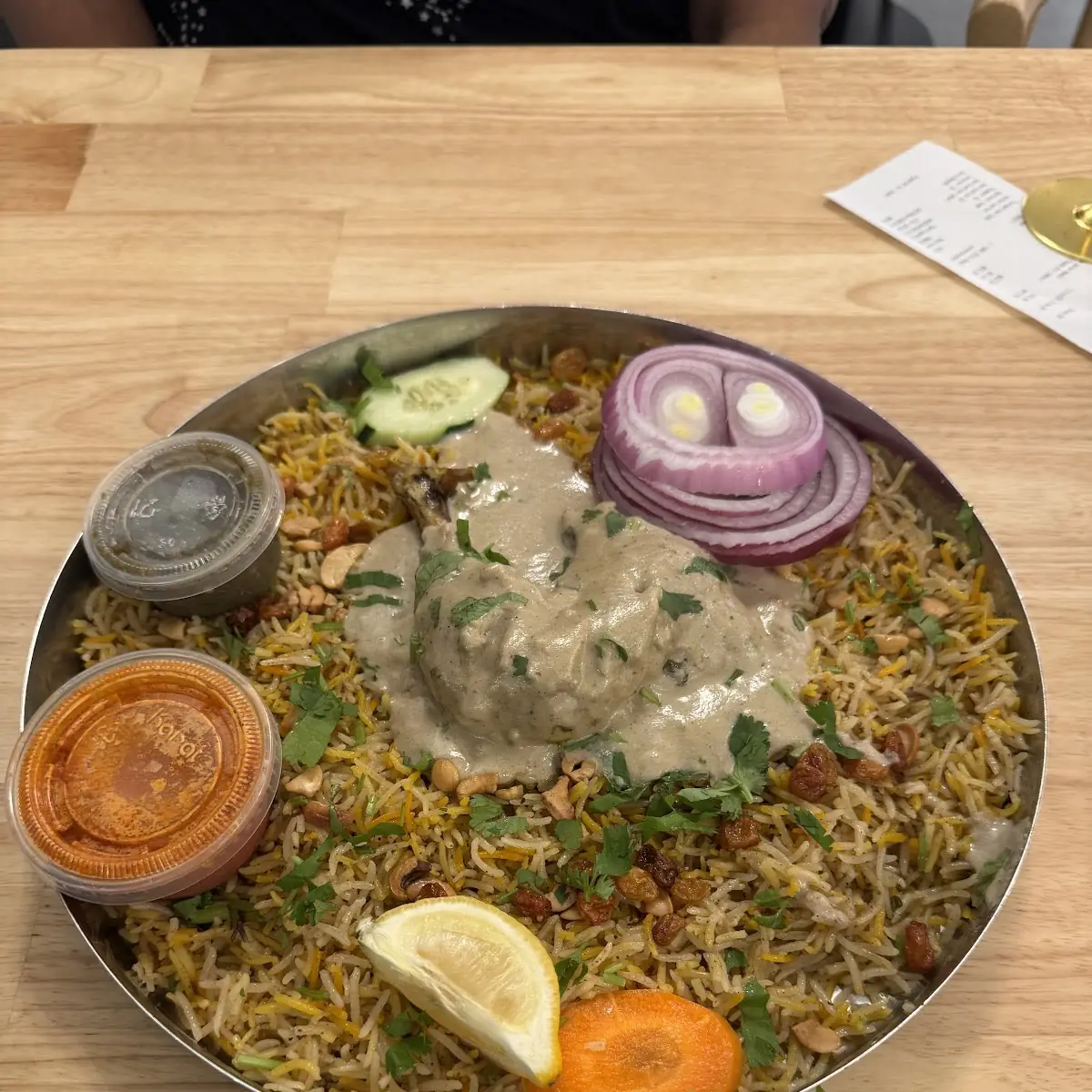 Lamb Shank with Rice and Sauce
