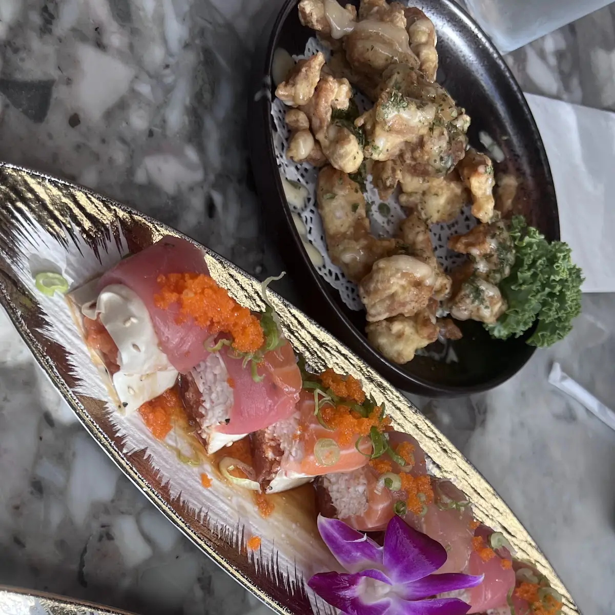 Assorted Sushi Rolls and Tempura