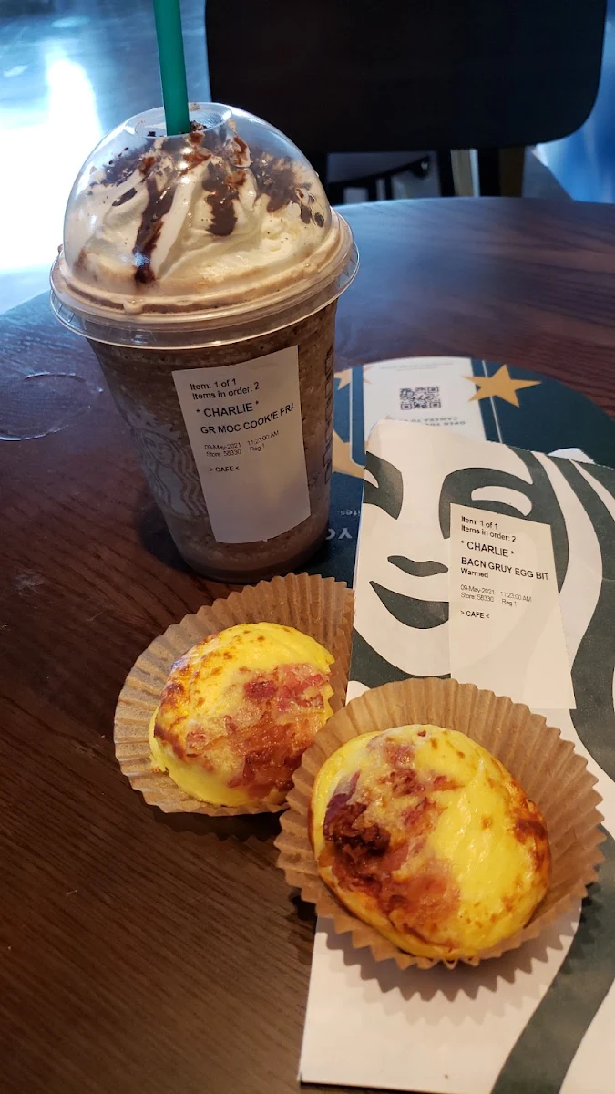 Mocha Cookie Frappuccino and Egg Bites