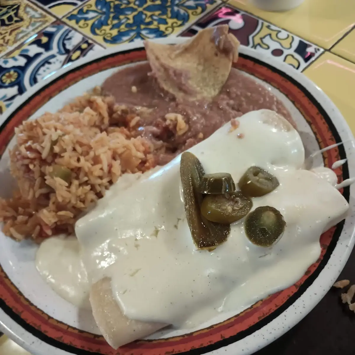 Chicken Enchiladas with Sour Cream Sauce