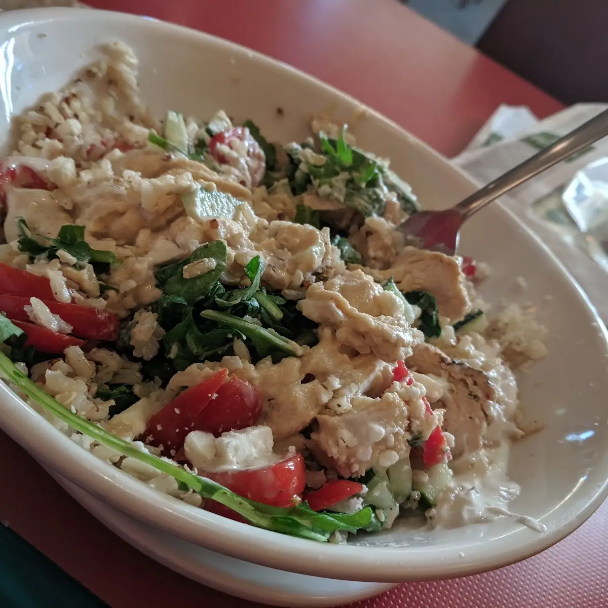 Warm Mediterranean Chicken Grain Bowl