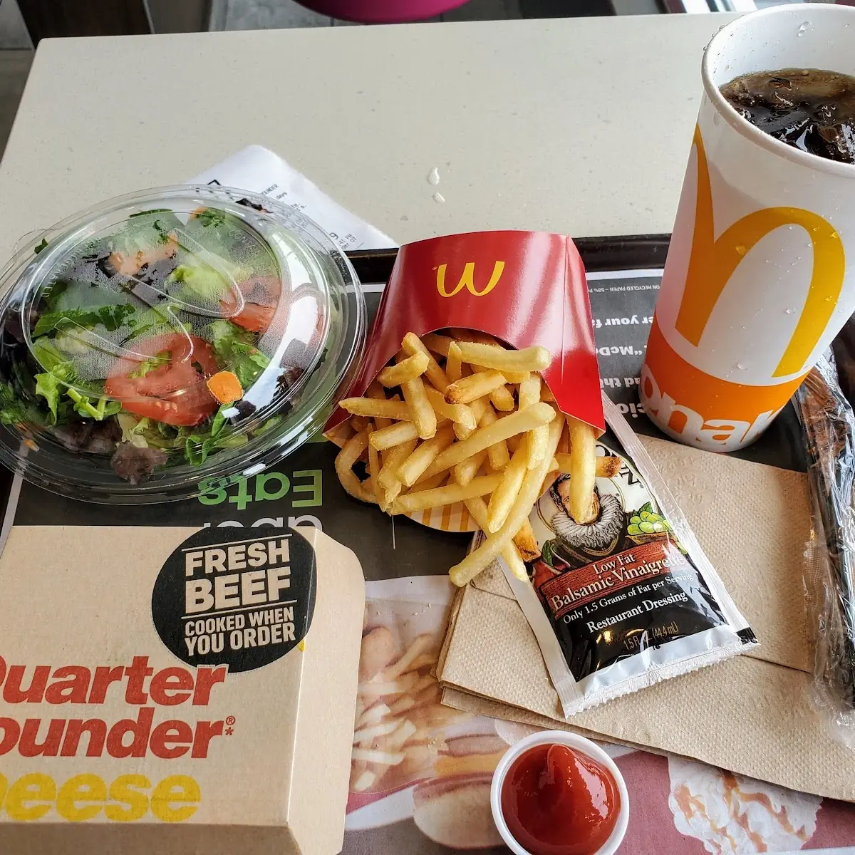Quarter Pounder Meal with a Side Salad
