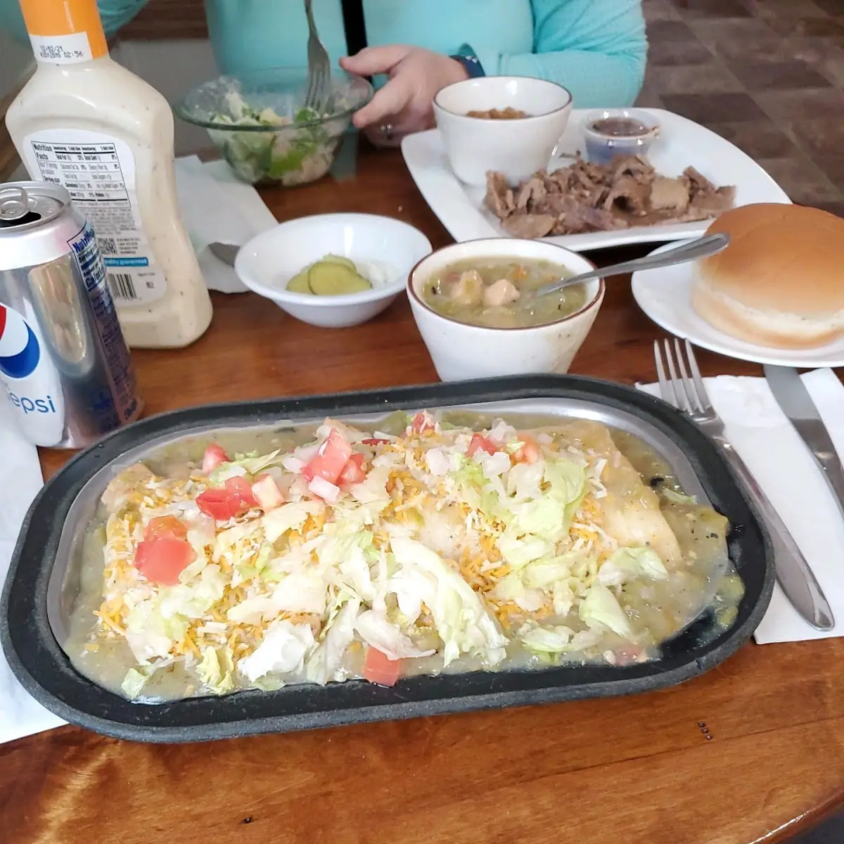 Beef Burrito with Green Pork Chili