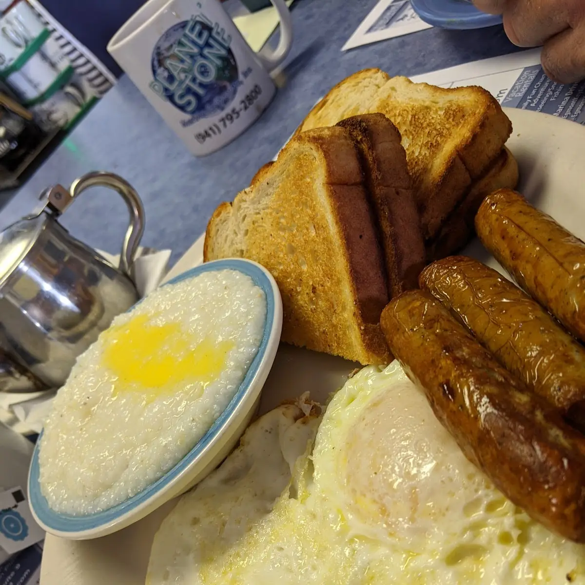 Eggs Turkey Sausage and Grits