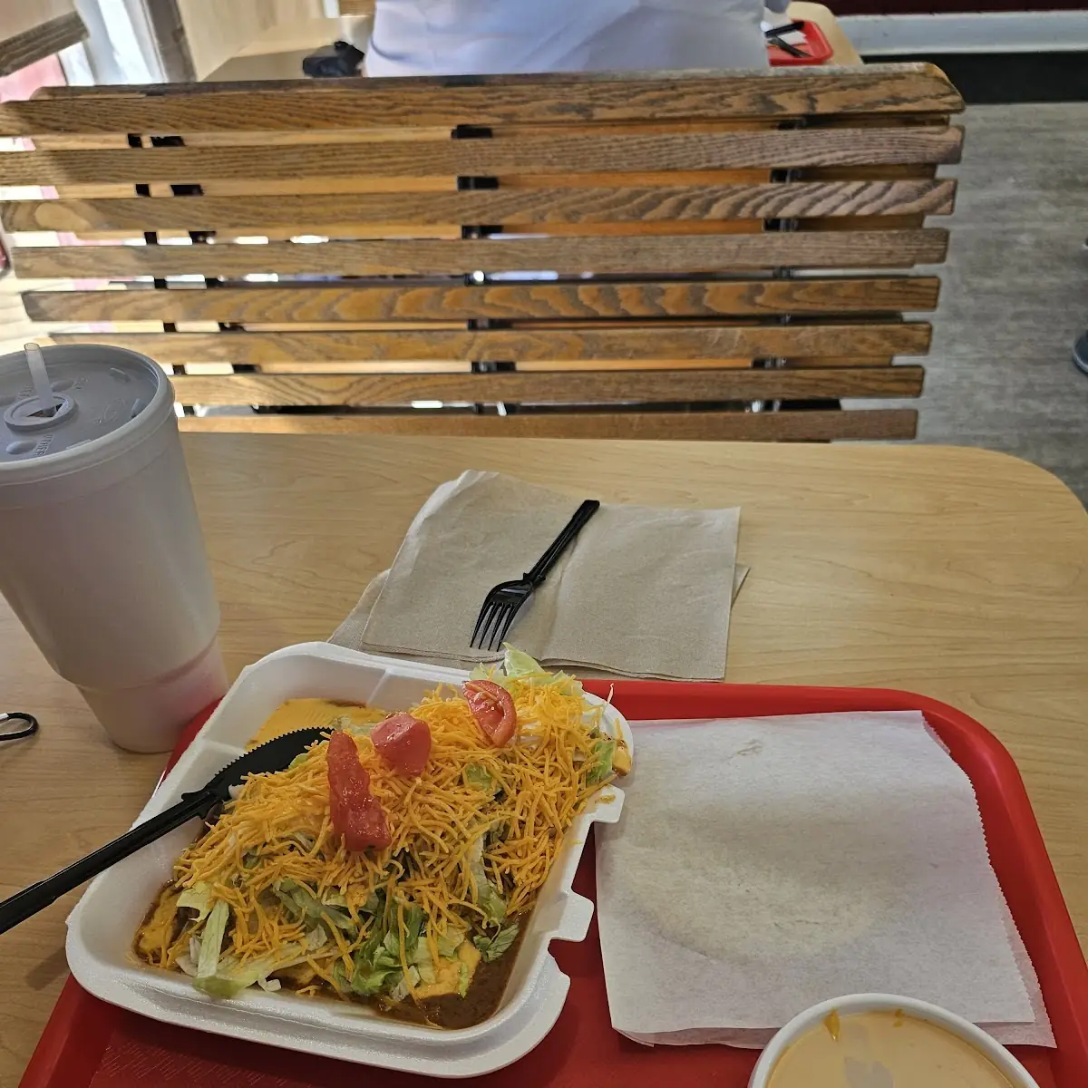 Beef Burrito Grande with Chip and Cheese Dip
