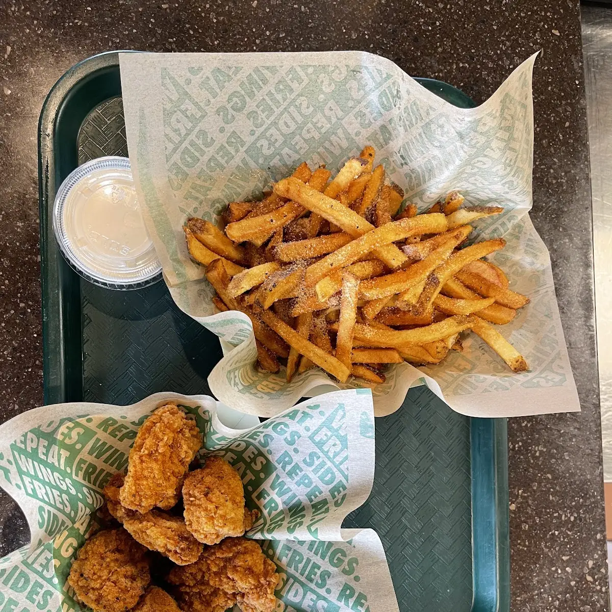 Boneless Chicken Wings with Fries