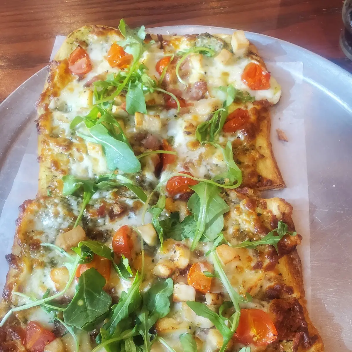 Basil Pesto Chicken Flatbread
