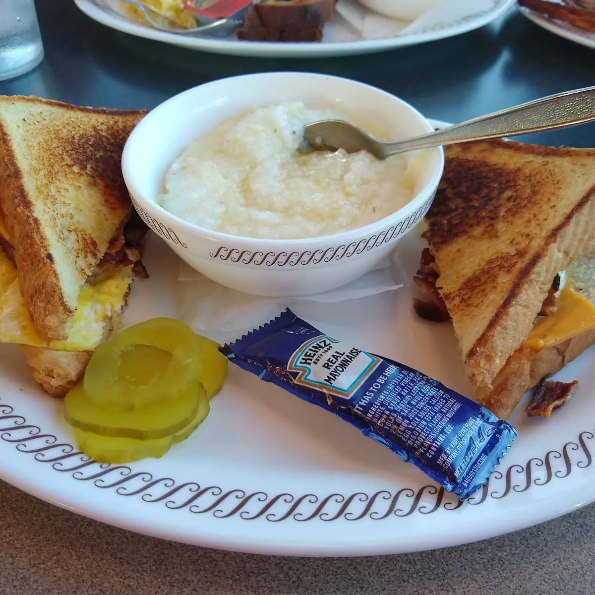 Bacon Breakfast Sandwich and Grits