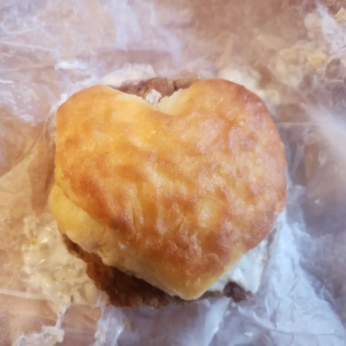 Pork Chop Gravey Biscuit Heart Shaped