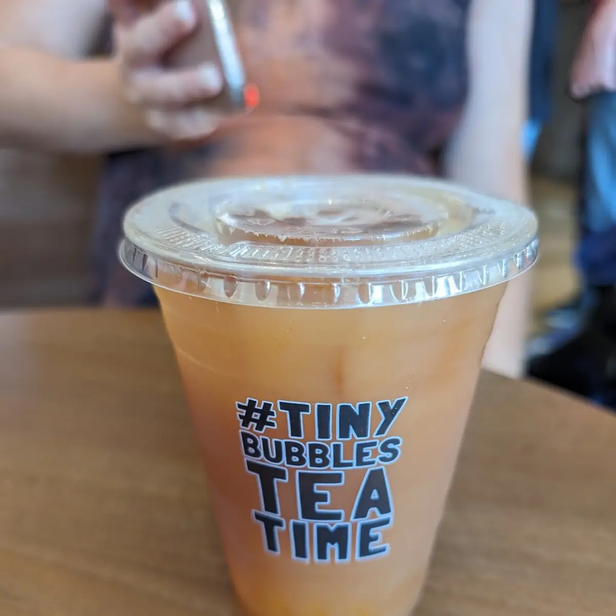 Peach Tea with Passion Fruit Bubbles
