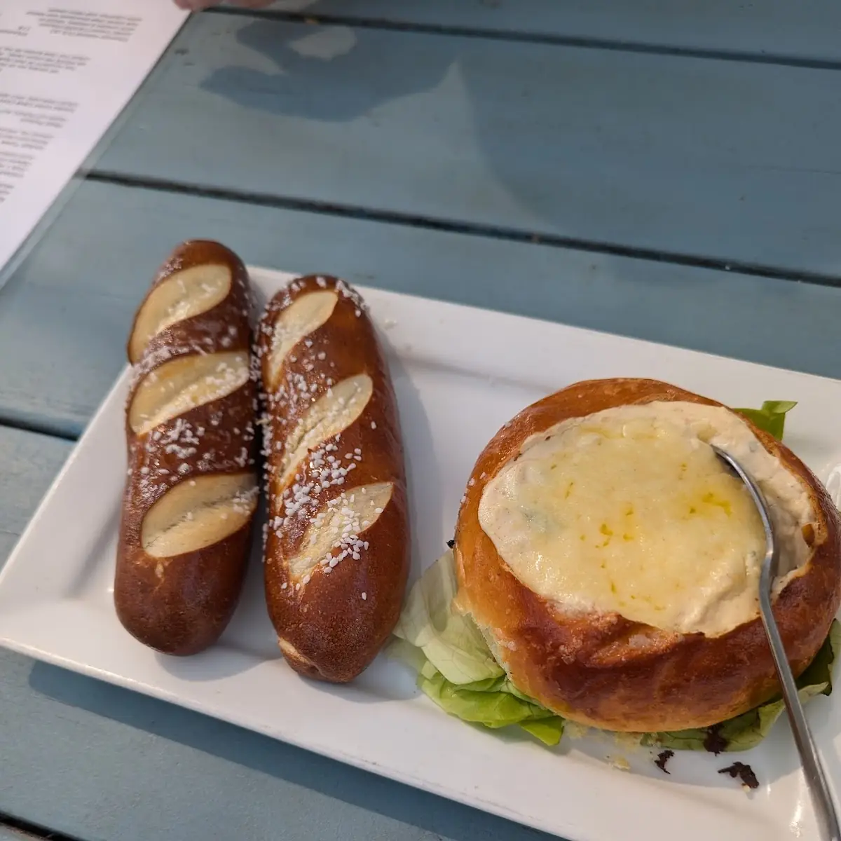 Crab Dip with Soft Pretzels