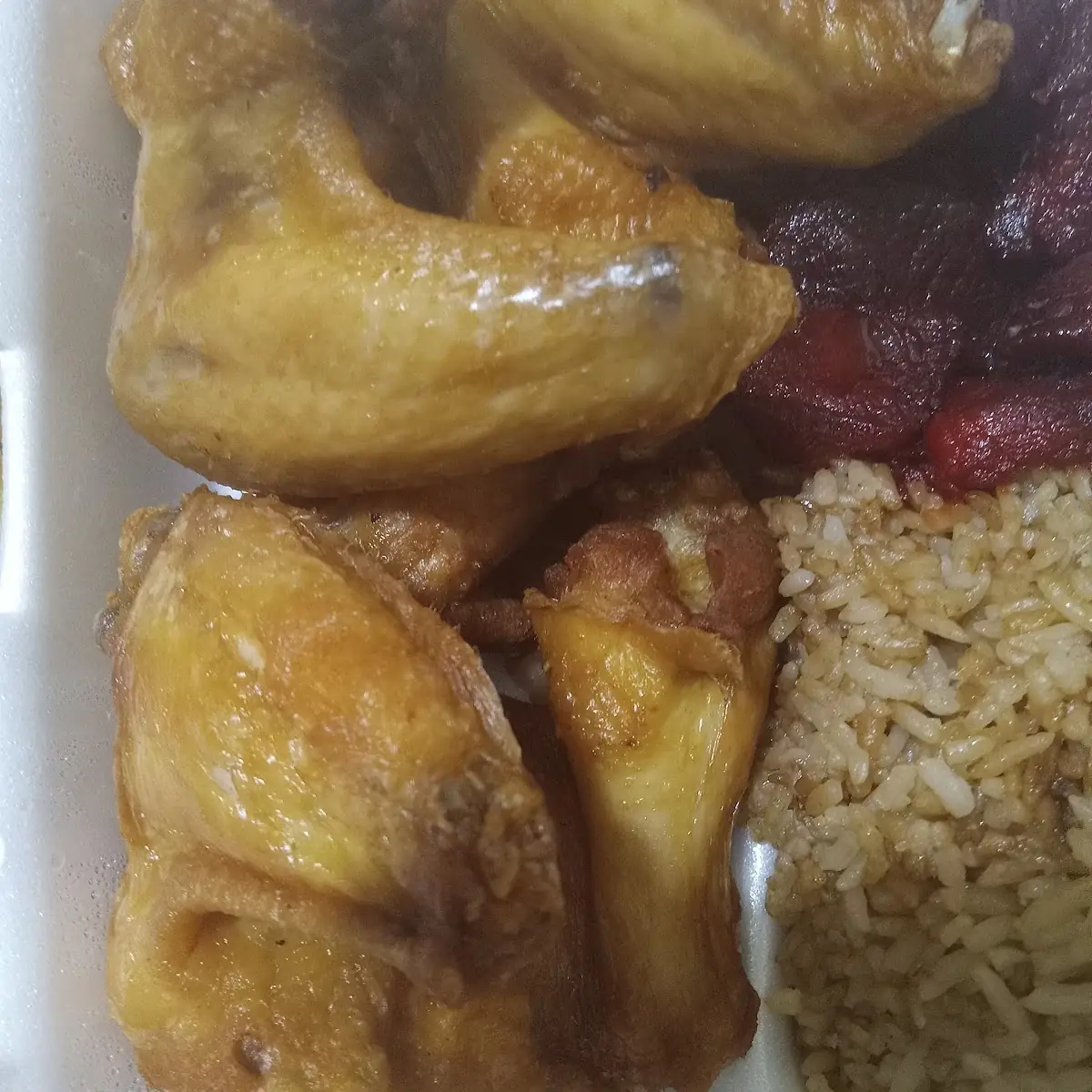 Fried Rice Chicken Wings Boneless Ribs