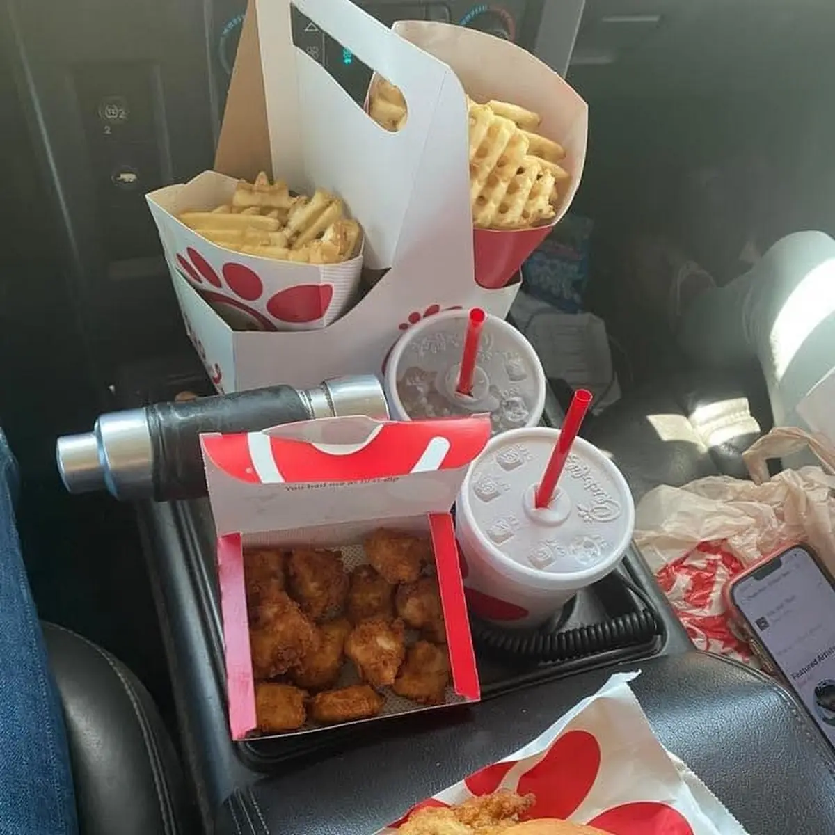 Fried Chicken Nuggets with Waffle Fries