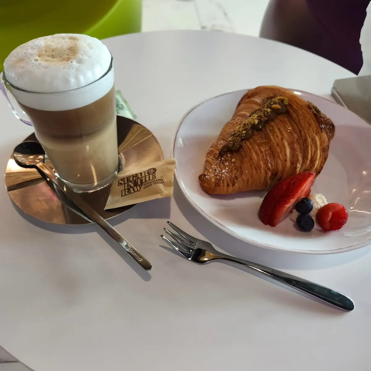 Chocolate Croissant & Cafe Con Leche