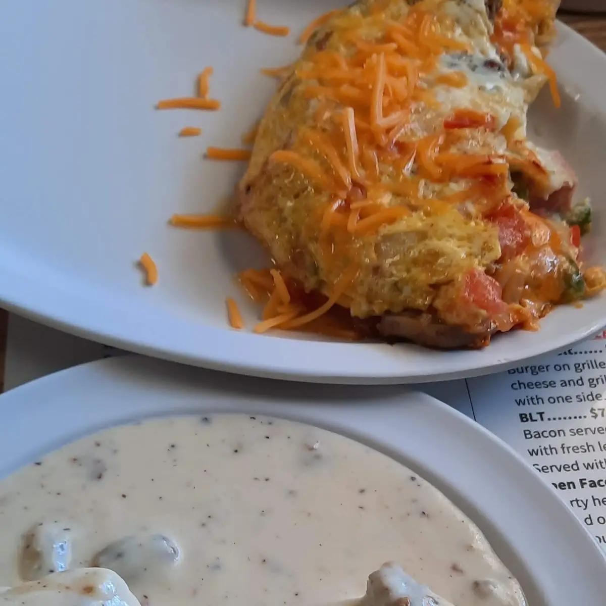 Western Omelet Biscuits and Gravy