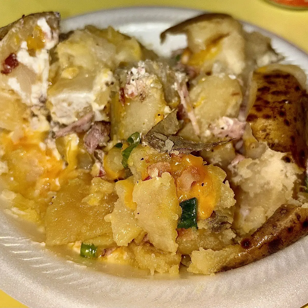 Loaded Baked Potato with Pulled BBQ Pulled Pork
