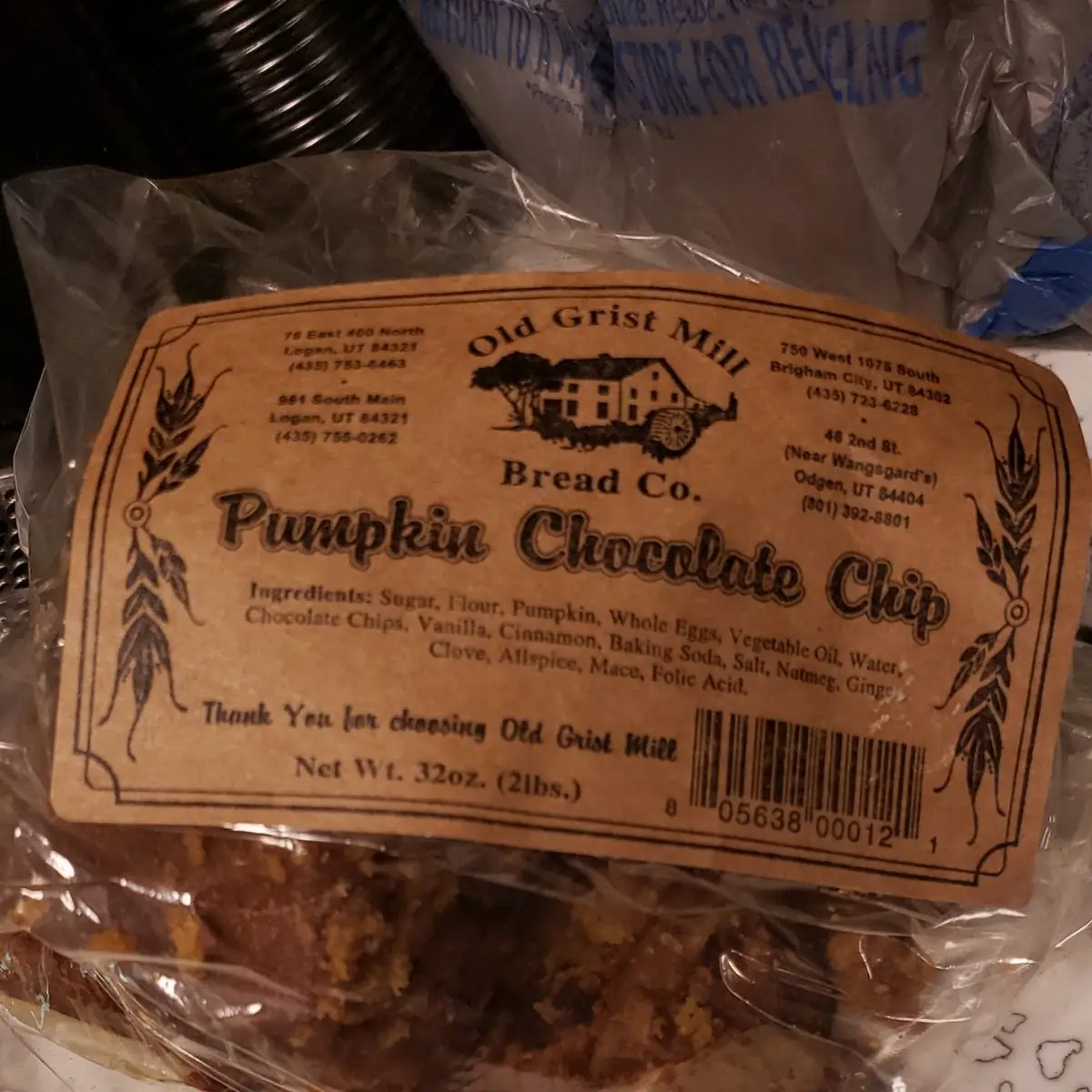 Pumpkin Chocolate Chip Bread