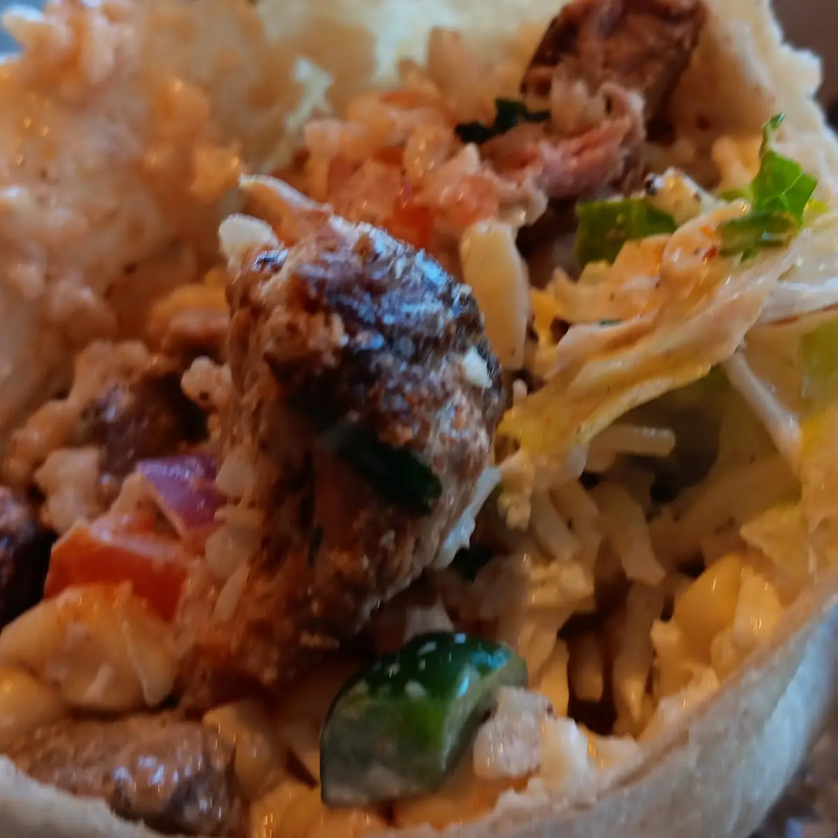 Half Steak Half Chicken Burrito