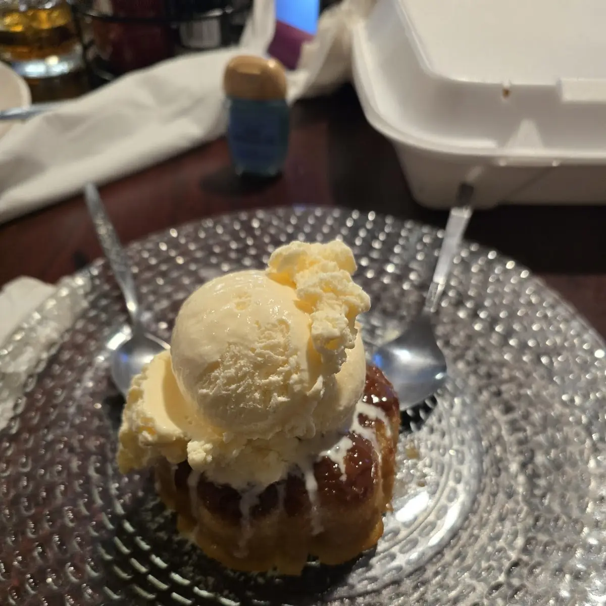 Butter Rum Cake with Vanilla Ice Cream