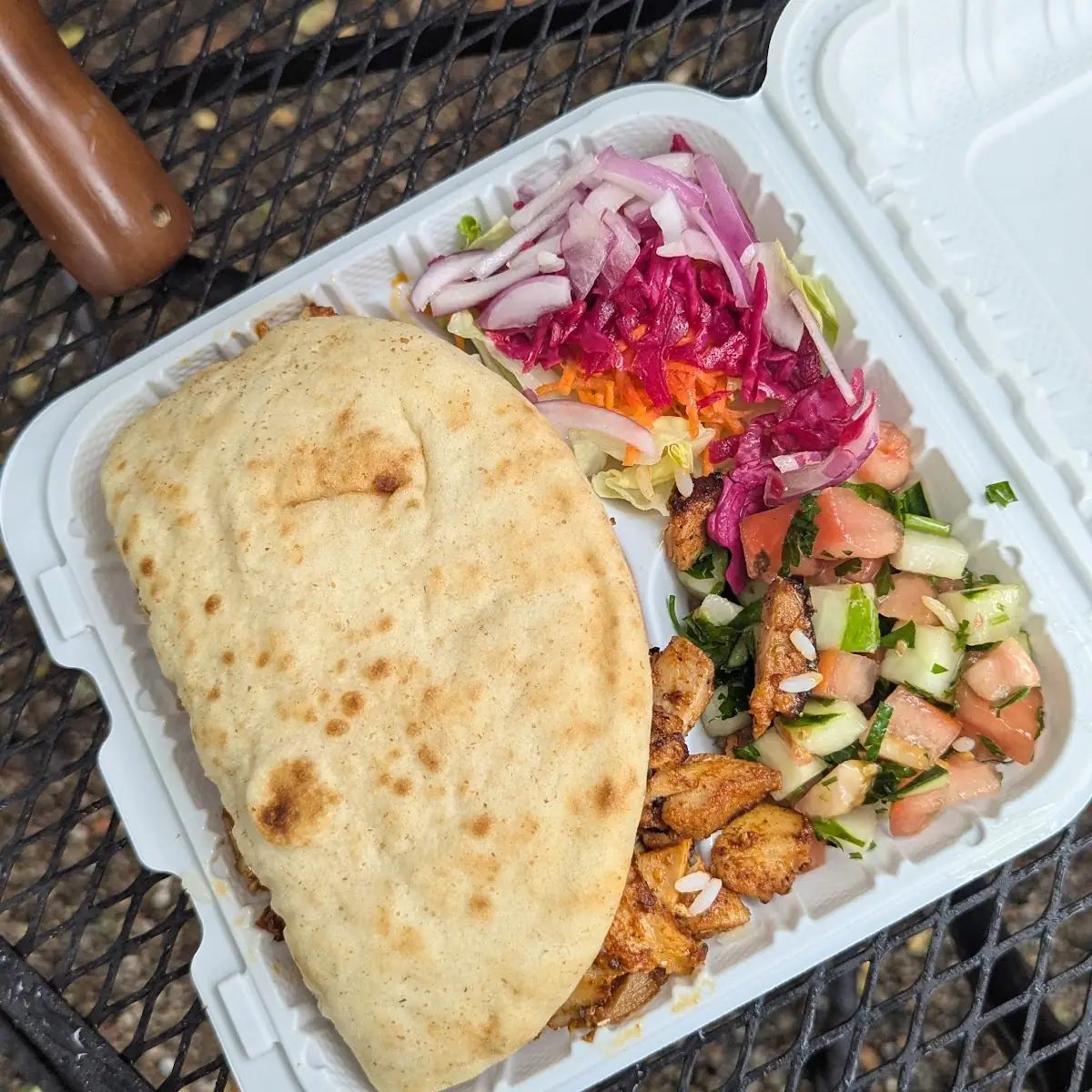 Grilled Chicken Gyro with Hummus and Salad