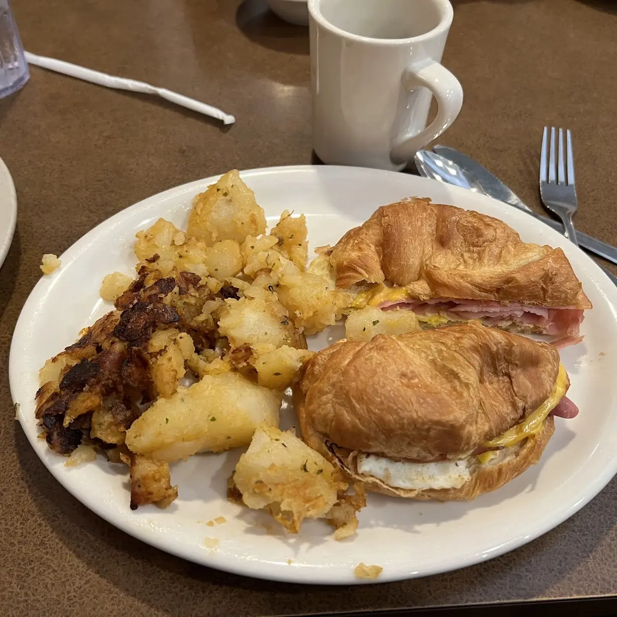 Ham and Cheese Croissant Sandwich