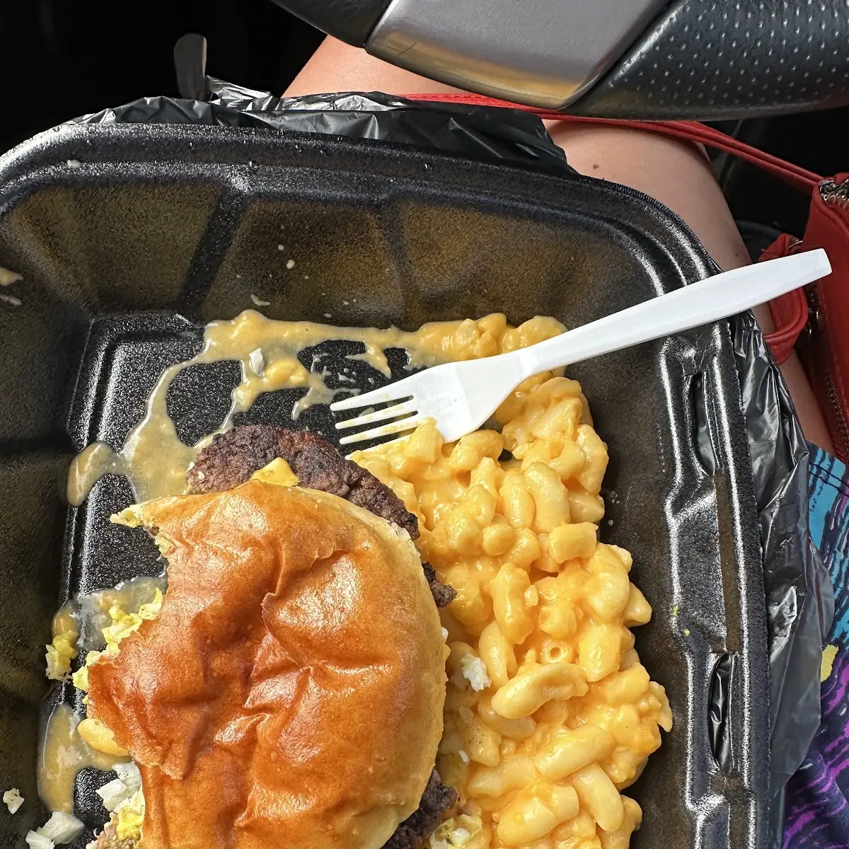 Burger and Mac and Cheese