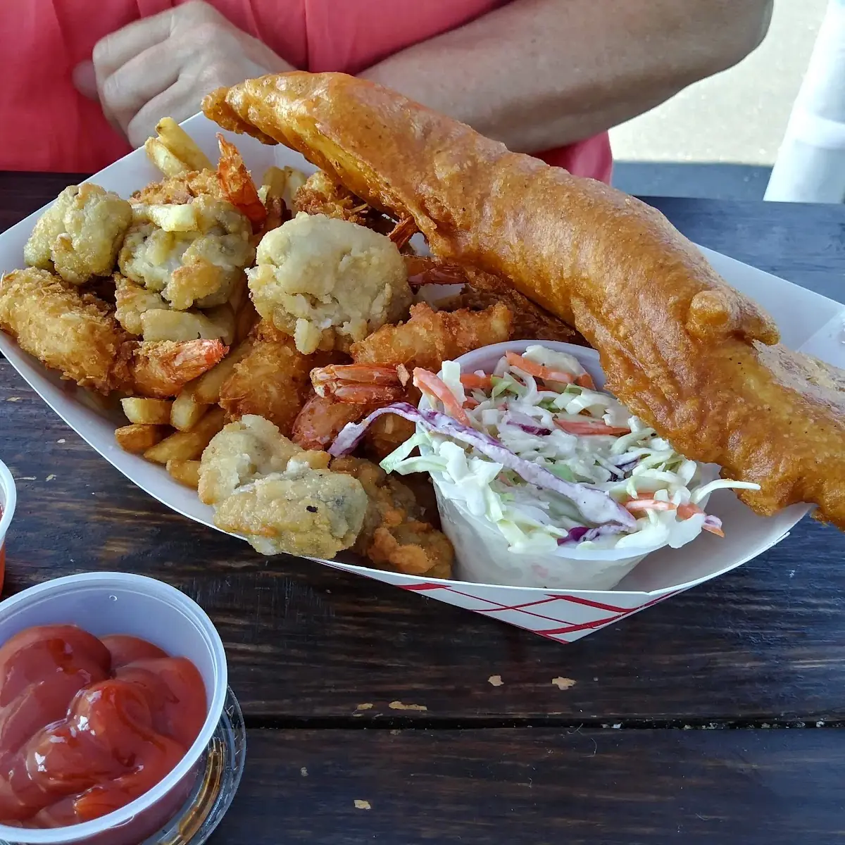 Cod Oysters and Coconut Shrimp
