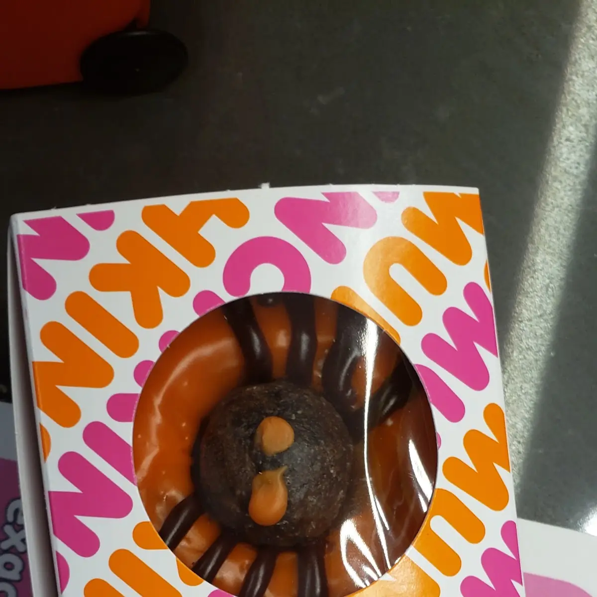 Spider Donut Glazed Donut with Chocolate Donut Hole mmmm