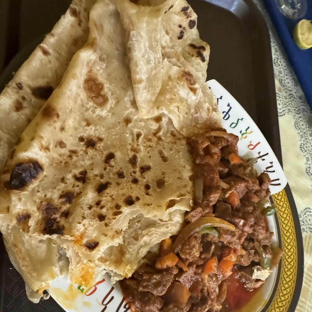 Chapati with Goat Meat- Flat Bread