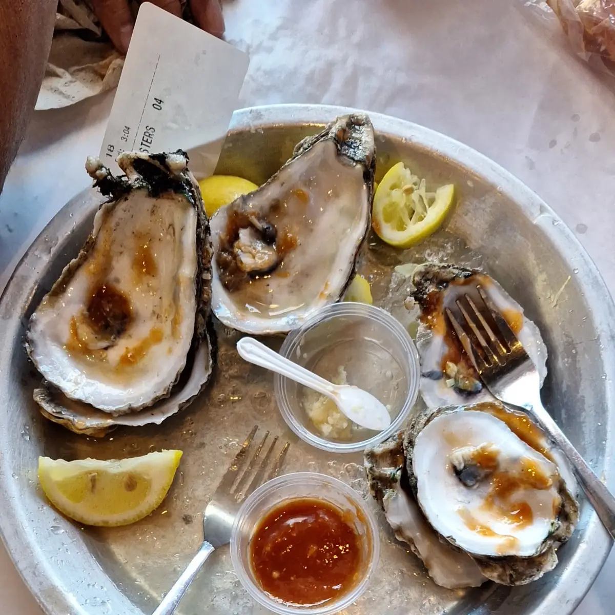Fresh Oysters Served