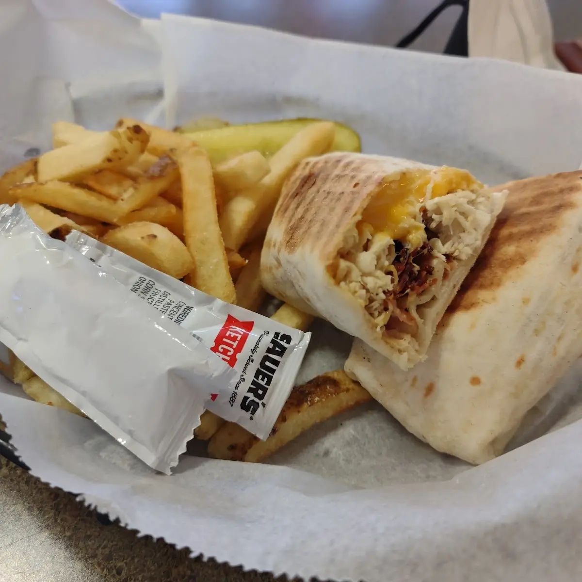 Chicken Bacon Ranch Wrap with Fries