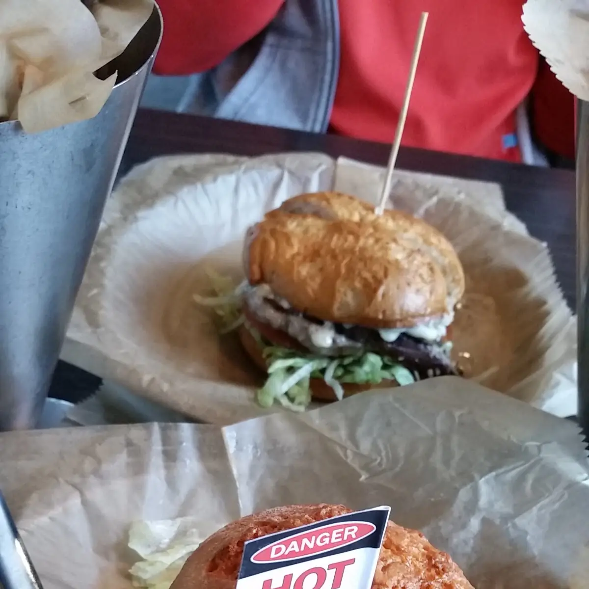 Extreme Fire Burger and a Drunken Mushroom Burger