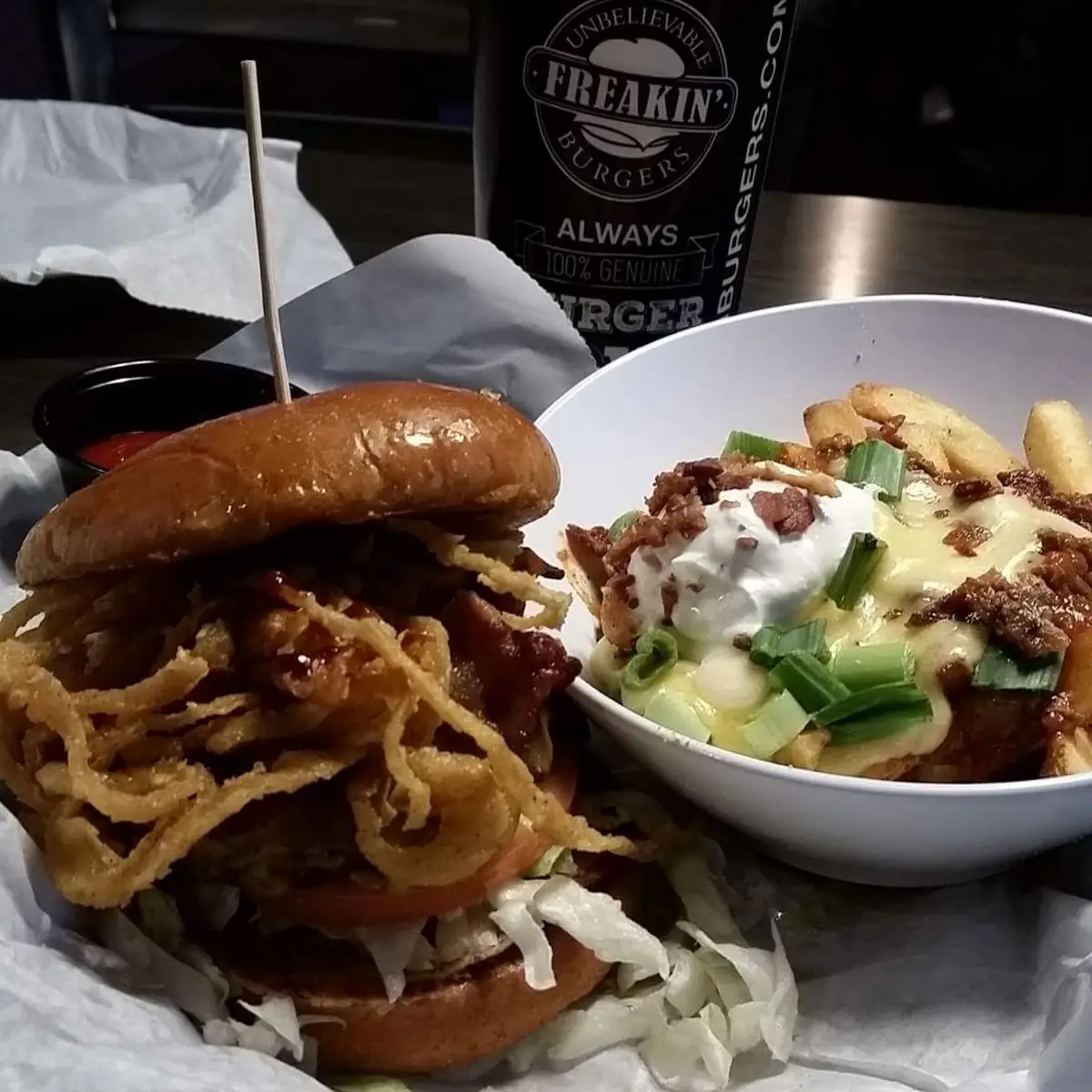 Fire Burger with Loaded Fries