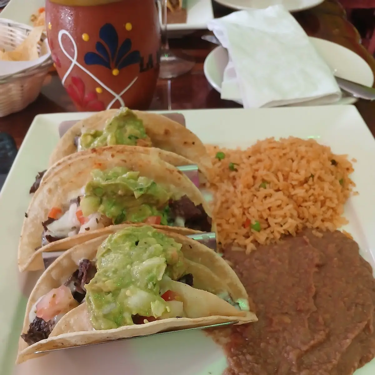 Chicken Tacos with Rice Beans