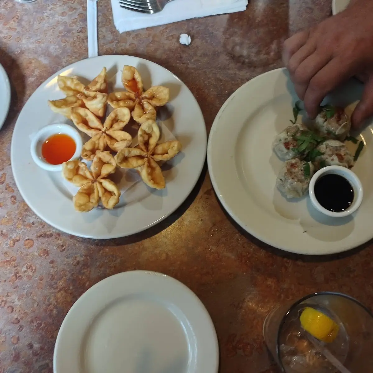 Royal Dumplings and Crab Rangoon